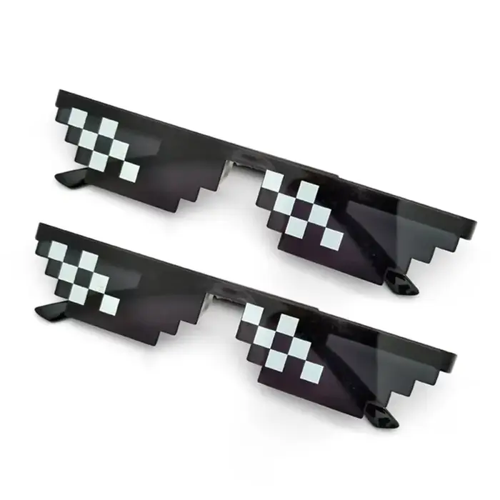 Lunettes de soleil en mosaïque pour hommes et femmes, 2 pièces, cool, fête, vintage, nuances, pixeli