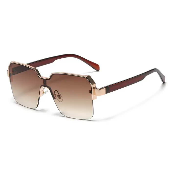 Lunettes de soleil carrées sans cadre pour hommes et femmes, Design de marque de luxe, mode Vintage,