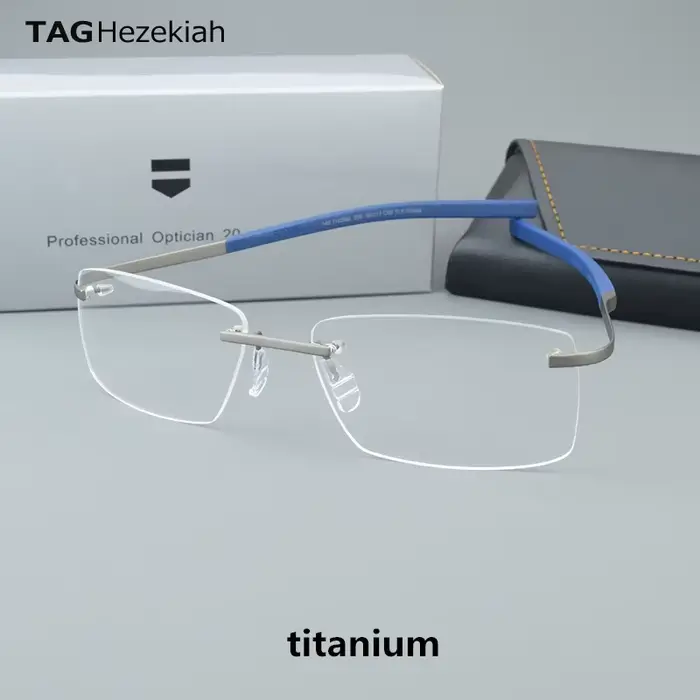 TAG Hezekiah Vintage pur titane lunettes cadre hommes optique myopie Prescription lunettes cadre fem