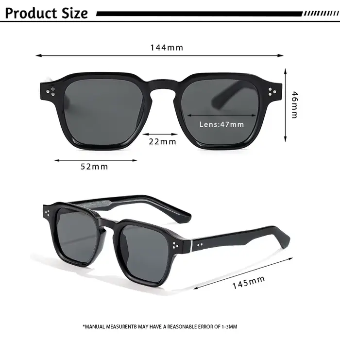 Lunettes de soleil carrées classiques CATERSIDE pour hommes