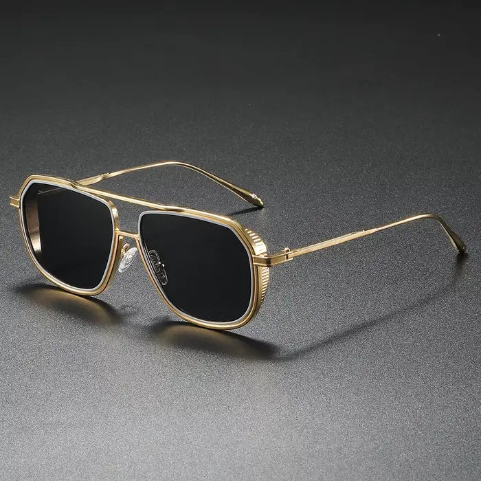 Lunettes De soleil pilote en métal hommes femmes Steampunk Aviation