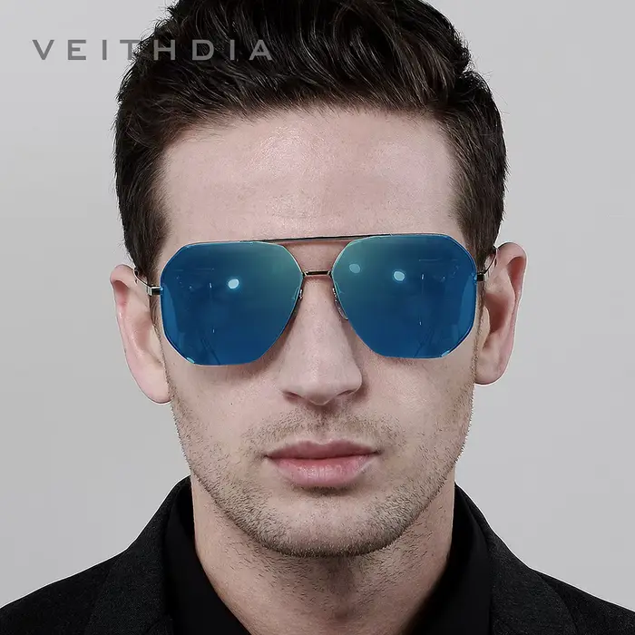 VEITHDIA-Lunettes de soleil vintage polarisées pour homme et femme, verres carrés en nylon, style ré