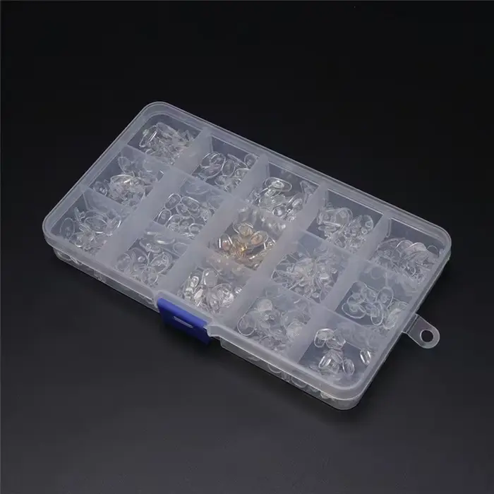 150 paires/boîte de plaquettes de nez en silicone antidérapantes à visser pour lunettes