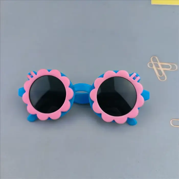 Lunettes de soleil pour enfants, rétro, couleur unie, résistantes aux ultraviolets, rondes, pratique