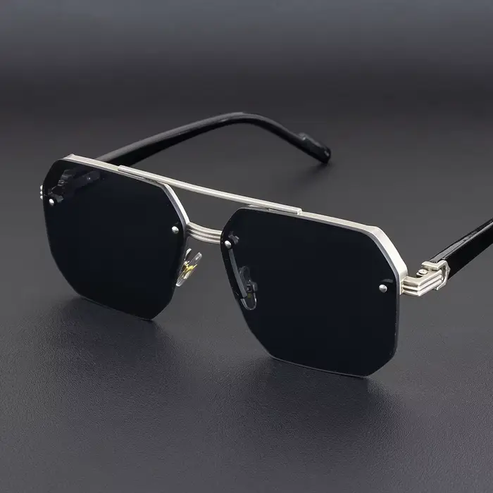 Lunettes de soleil en métal pour hommes