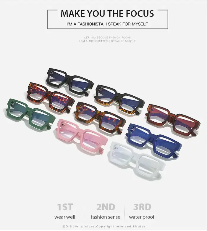 Lunettes carrées jaunes pour femmes