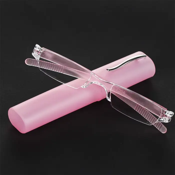 Lunettes de lecture unisexes avec clip portable, lunettes de lecture compactes, mini stylo mince, pe