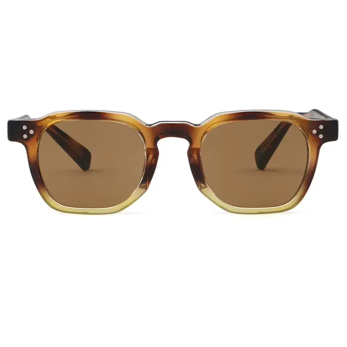 Lunettes de soleil rétro vertes léopard Peekaboo pour femmes