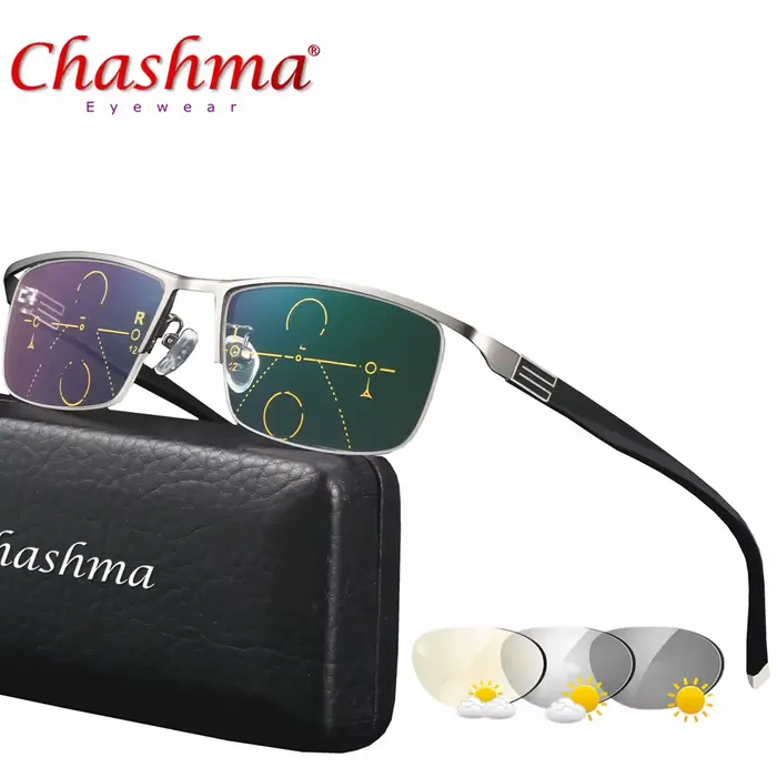 CHASHMA Vision réglable Transition bifocale soleil photochromique lunettes de lecture progressives l