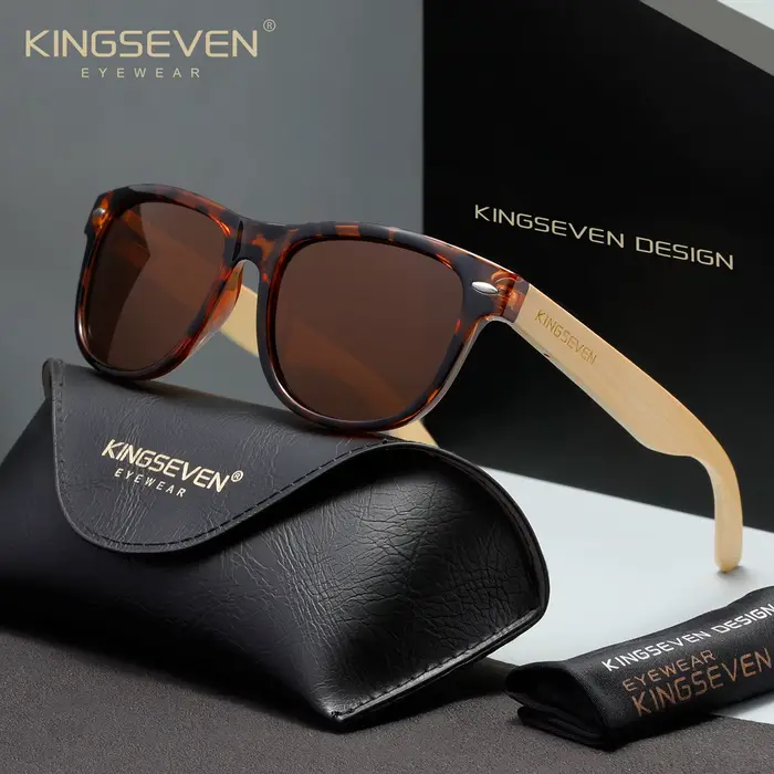 KINGSEVEN 2026 Nouvelles Lunettes de Soleil en Bois pour Homme Polarisées Haute Qualité Mode Hommes UV400 Accessoire de Lunetterie