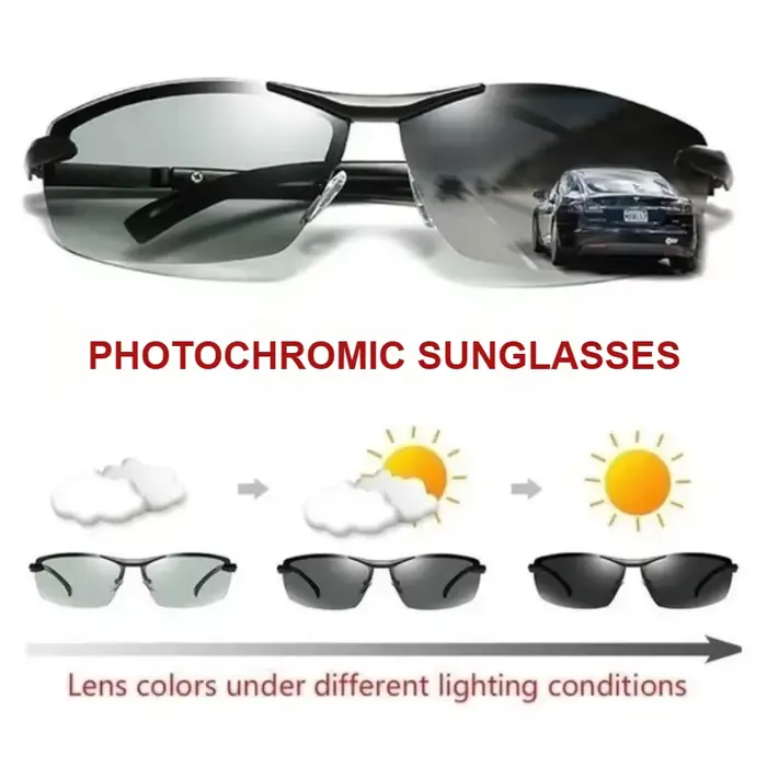 Lunettes de soleil polarisées photochromiques pour homme