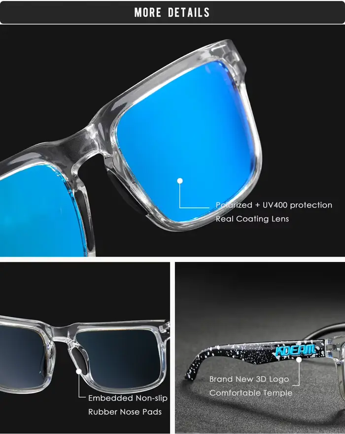 2025 Kdeam lunettes de soleil polarisées pour hommes femmes mode unisexe marque à la mode lunettes e