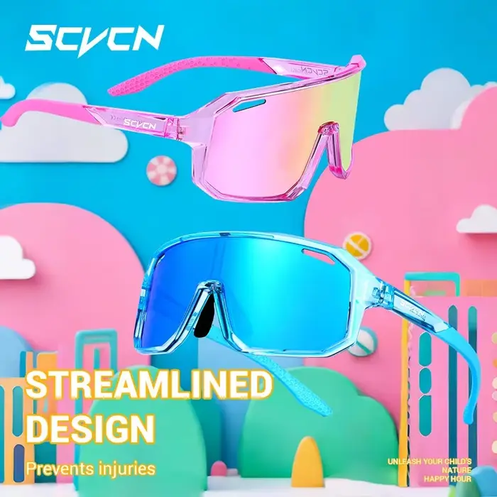 Lunettes de cyclisme SCVCN pour adolescents de 8 à 15 ans