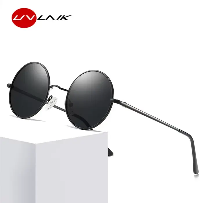 UVLAIK Vintage lunettes de soleil polarisées femmes hommes classique rétro petit rond John Lennon