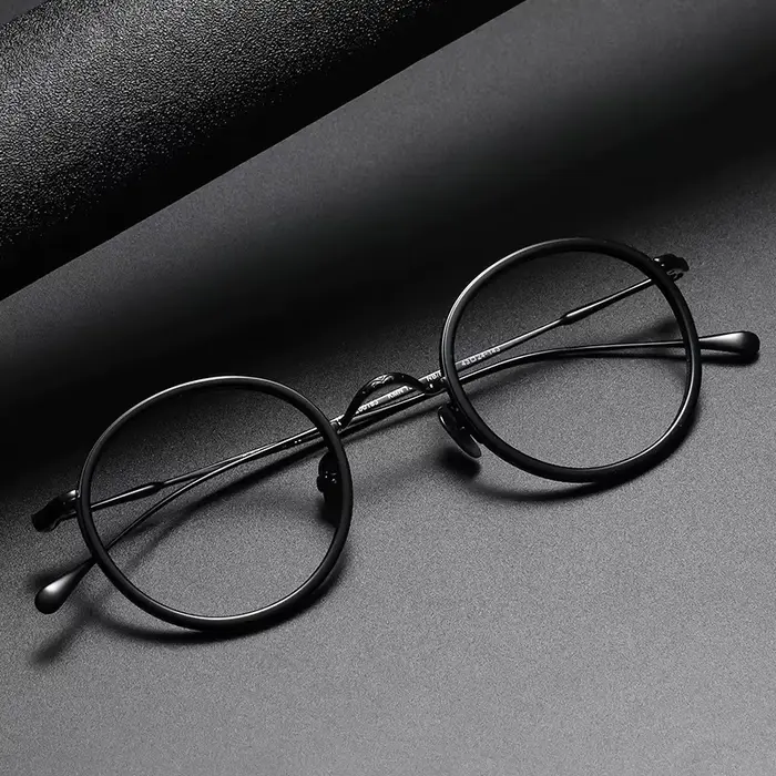 2026 Marque de luxe Designer KMN139 Hommes Rétro Rond Titane Cadre Lunettes Femmes À La Mode Cercle Style Acétate
