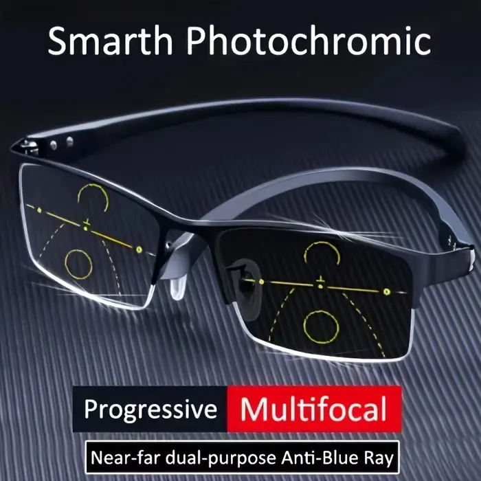 TR90 temple Flexible photochromique progressif lunettes de lecture hommes hypermétropie presbytie di