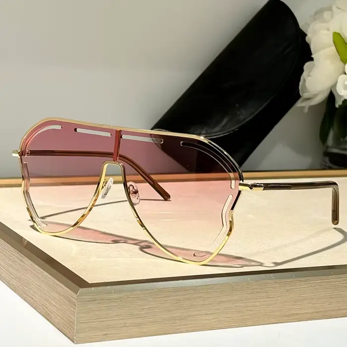 Lunettes de soleil à monture large en alliage pour hommes et femmes, de haute qualité, nouvelle mode