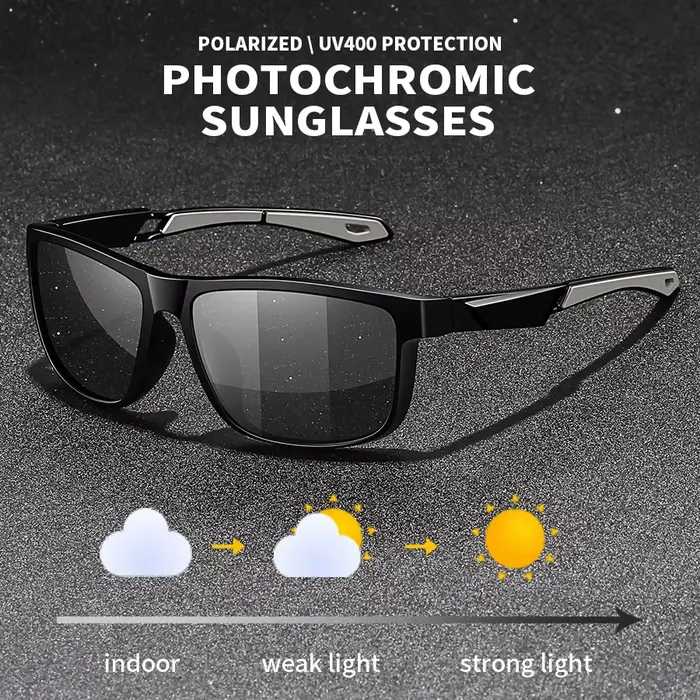 Lunettes de soleil photochromiques polarisées vintage pour hommes et femmes