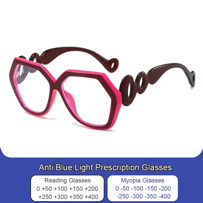 Nouvelles lunettes de lecture surdimensionnées à design géométrique pour femme