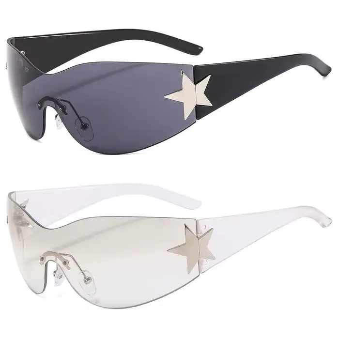 Lunettes de soleil punk sans monture pour femmes et hommes