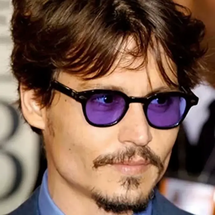 Mode Vintage Johnny Depp Style lunettes De soleil rondes clair teinté lentille marque Design fête spectacle