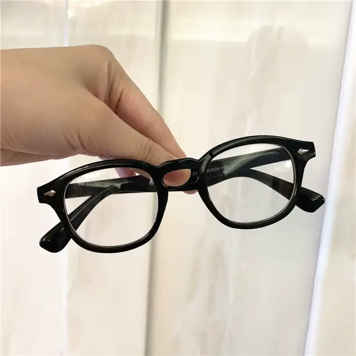 Lunettes rondes à rivets Vintage pour hommes, Style Johnny Depp, Design de marque, verres transparen