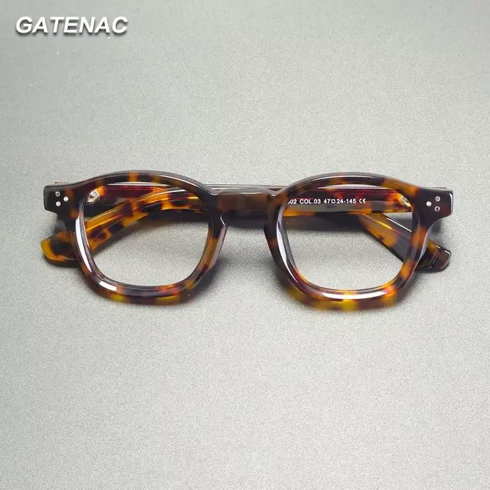 Gatenac Vintage épaissi acétate lunettes cadre hommes carré qualité à la main