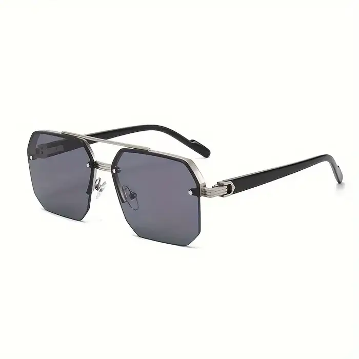 Lunettes classiques à la mode demi-monture pour hommes et femmes – Style vintage, effet amincissant 