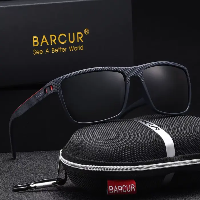 BARCUR Lunettes de soleil de base classiques légères et confortables avec matériau de lentille Tac r
