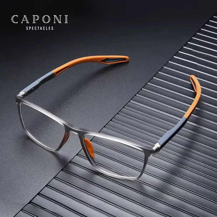 CAPONI sport hommes lunettes TR-90 cadre robuste résistant à l'usure lunettes antidérapantes lumière