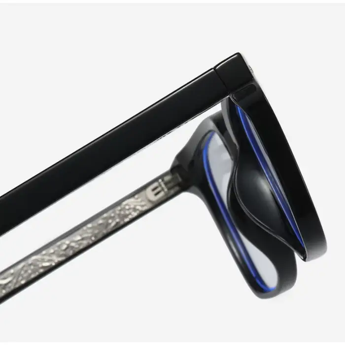 Monture de lunettes carrée pour hommes de style britannique avec verres anti-lumière bleue
