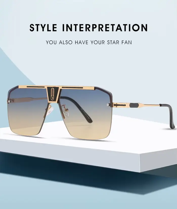 Lunettes de soleil carrées dégradées pour hommes et femmes