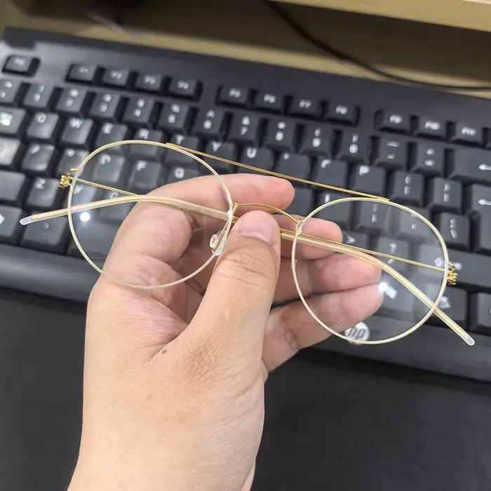 Monture de lunettes à double faisceau en titane pour hommes et femmes