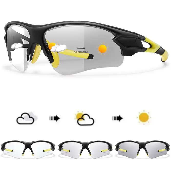 Lunettes de soleil photochromiques pour hommes et femmes, lunettes de sport de plein air, pêche, cyc