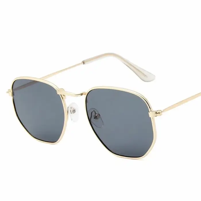 Hommes lunettes De soleil hexagone lunettes De soleil nouvelles femmes cadre en métal lunettes De pê