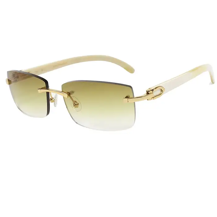 Lunettes de soleil Big Face pour hommes, lunettes en corne, jambes, monture tendance, verres bruns, 