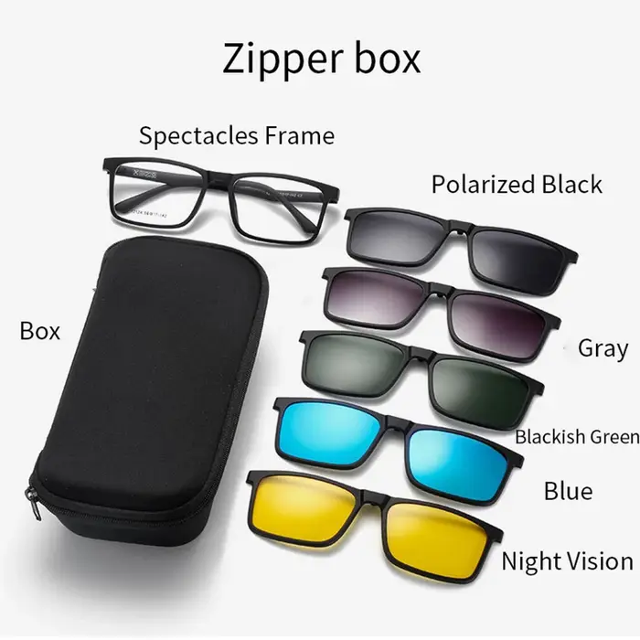 MOMOJA 2025 nouveau cadre de lunettes carrées TR90 confortable pince solaire magnétique lunettes décontracté hommes lunettes de Prescription 12124