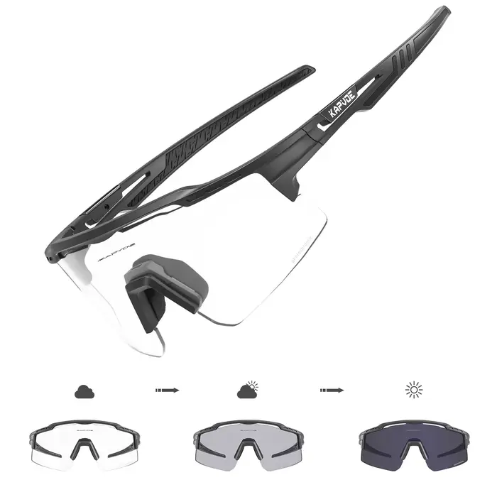 Lunettes photochromiques de cyclisme pour hommes et femmes, sport sur route, vtt, UV400, 2023
