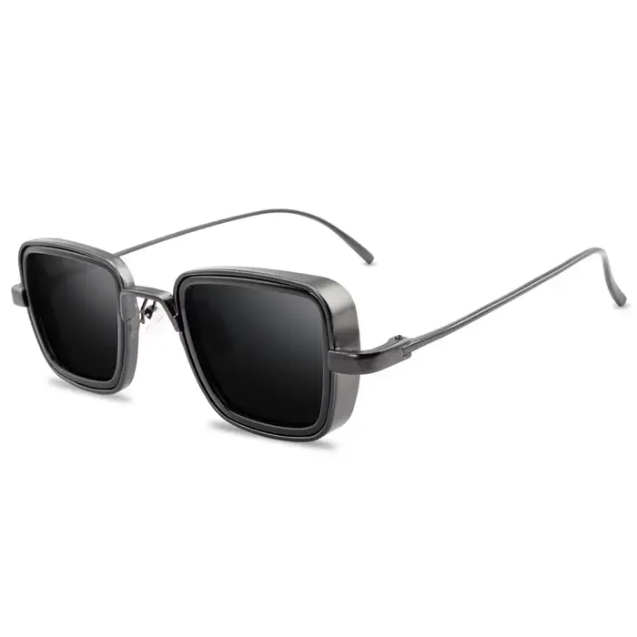 Lunettes de soleil rétro steampunk vintage pour hommes et femmes, lunettes carrées en métal, lunette