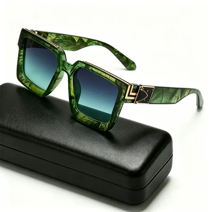 Rétro grand millionnaire lunettes De soleil pour hommes femmes Vintage carré