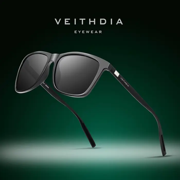 VEITHDIA marque lunettes de soleil unisexe rétro aluminium + TR90 lunettes de soleil polarisées lent