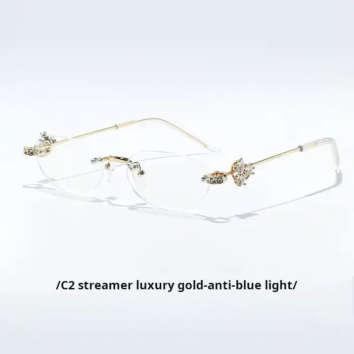 MOMOJA femmes luxe petites lunettes ovales cadre sans monture monture lunettes Ultra léger haute qua