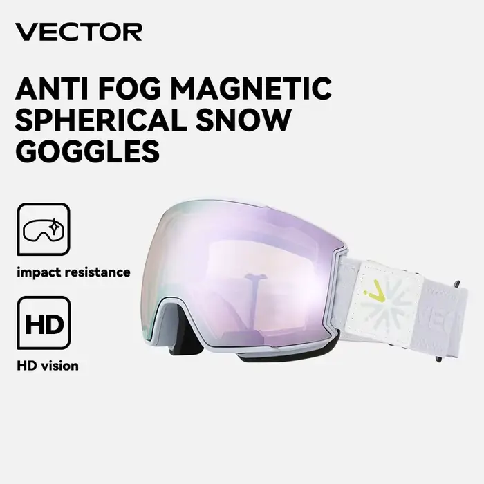VECTOR Ski – lunettes de neige pour homme et femme, Double couche, Anti-buée, idéales pour le Snowbo