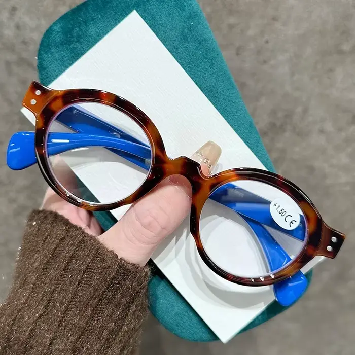 Lunettes de presbytie à monture ronde rétro littéraire pour femmes