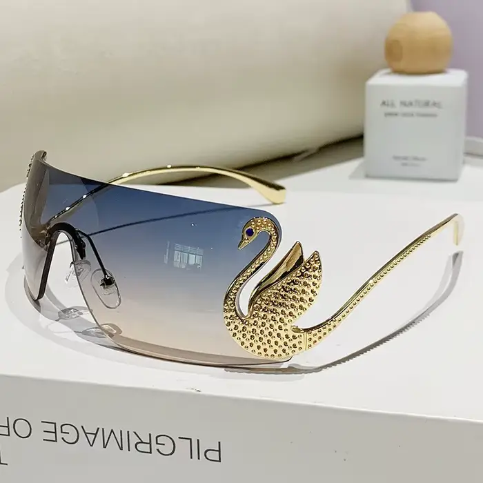Lunettes de soleil surdimensionnées sans bords pour femmes