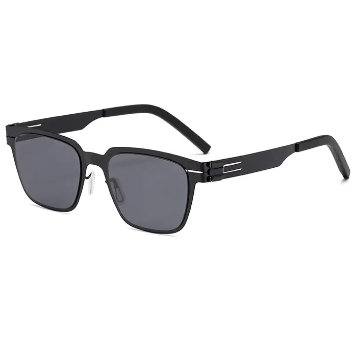 Lunettes de soleil design allemand pour hommes et femmes, acier inoxydable ultraléger, lunettes de s