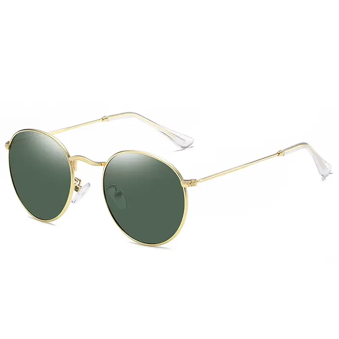 BARCUR-Lunettes de soleil rondes pour hommes et femmes, verres solaires polarisés avec revêtement ca