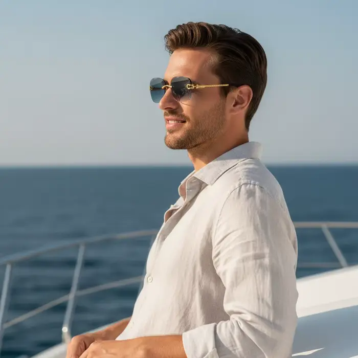Lunettes de soleil rétro CATERSIDE pour femmes et hommes, de marque, sans monture, avec verres dégra