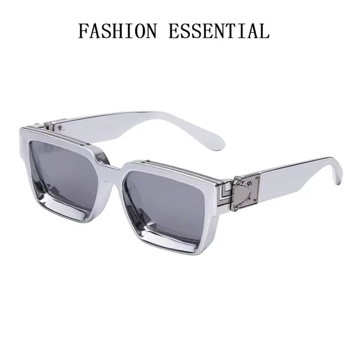 Carré surdimensionné millionnaire mode lunettes De soleil De luxe pour hommes Vintage