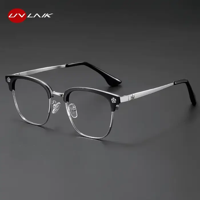 Lunettes à demi-monture de style japonais pour hommes et femmes